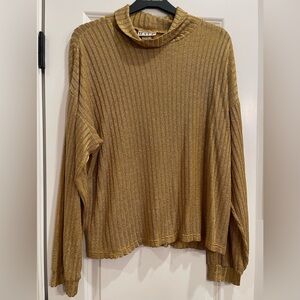 International Male Vintage Elegant Gold Cowl Neck Sweater